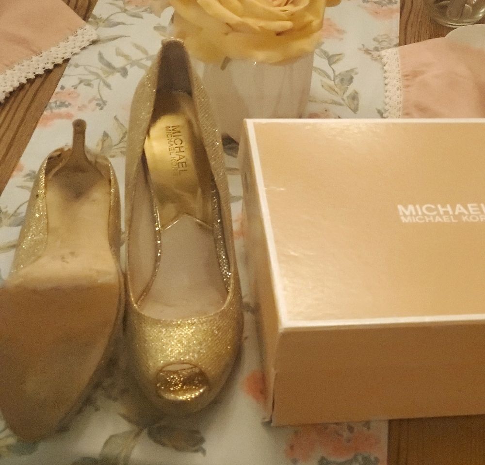 Gold MK Heels